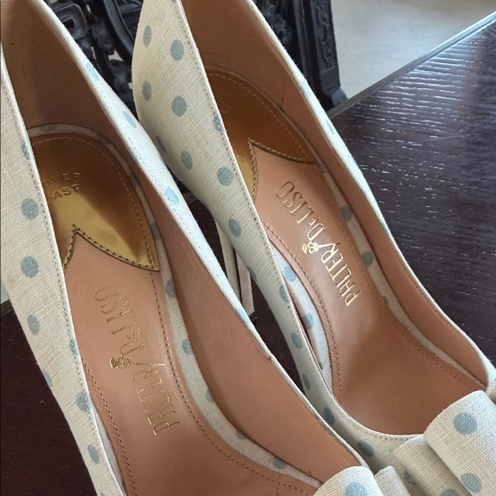 Elegant Polka Dot Peep Toe Heels - Picture 3 of 6